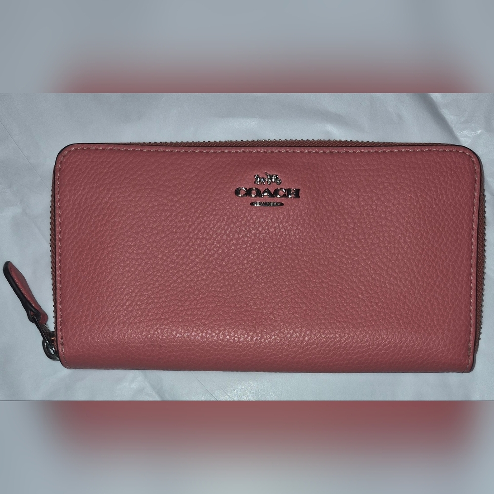 Coach Leather Zip Around Wallet - Like New!